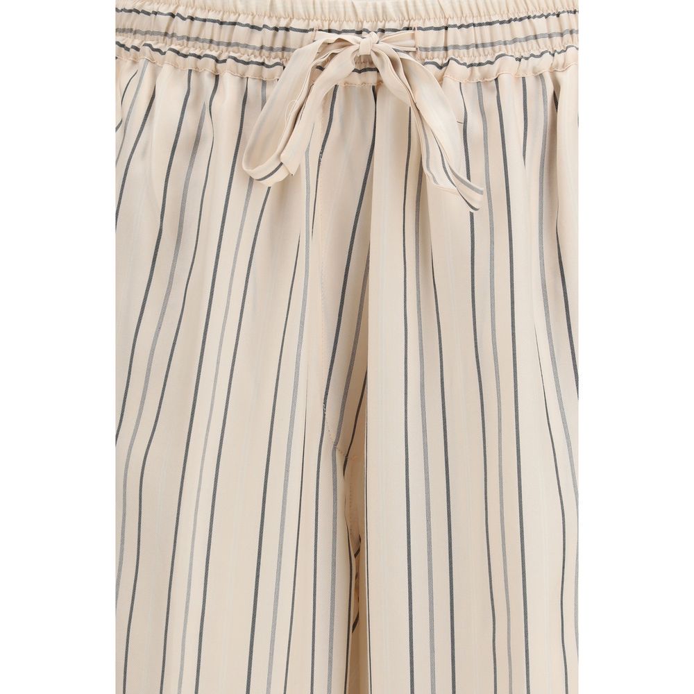 Multicolor Silk Casual Pants