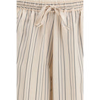 Multicolor Silk Casual Pants