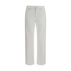 White Cotton Slim Fit Jeans