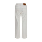White Cotton Slim Fit Jeans