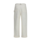 White Cotton Casual Pants