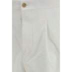 White Cotton Casual Pants