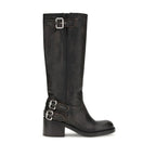 Black Calf Leather Bos Taurus Ankle Boots