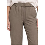 Beige Viscose Casual Pants