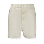 White Cotton Women Shorts