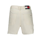 White Cotton Women Shorts