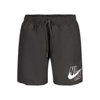 Black Polyester Men's Swimwear