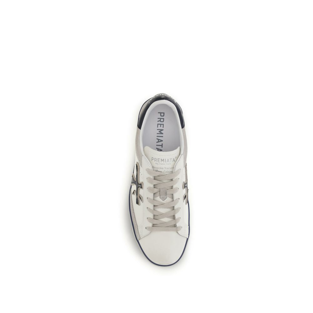White Calf Leather Bos Taurus Low Top Sneakers