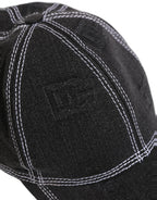 Men Black Cotton 6 Panel Baseball Capello Hat