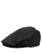 Men Black Cotton Stretch Newsboy Cloth Capello Hat