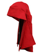 Women Red Polyester Whole Head Wrap Capello Hat