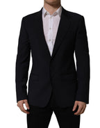 Black Wool Single Breasted Men Blazer Jacket
