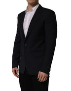 Black Wool Single Breasted Men Blazer Jacket