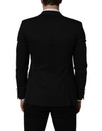 Black Polyester Single Breasted Blazer Jacket