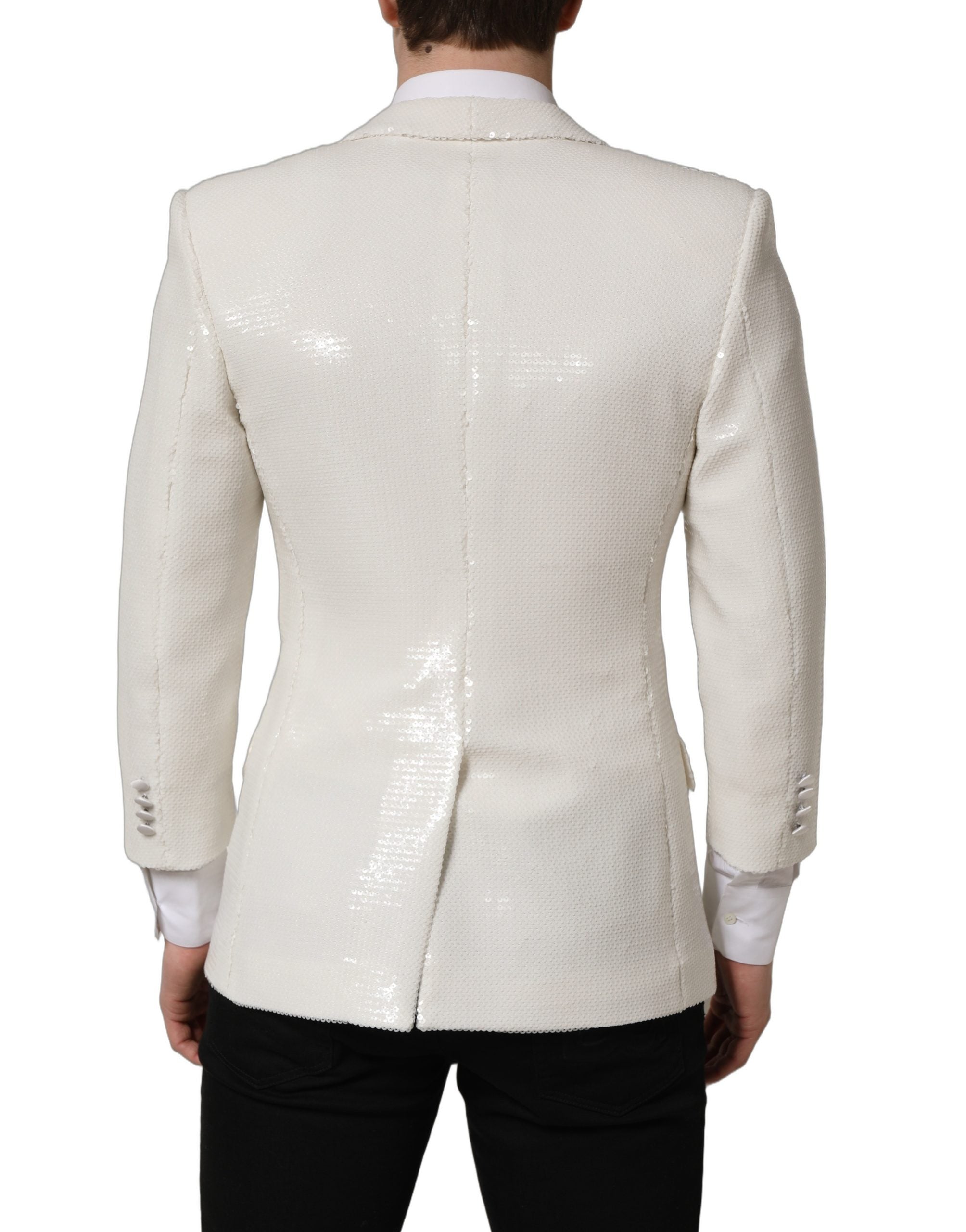 White Viscose Single Breasted Blazer Jacket