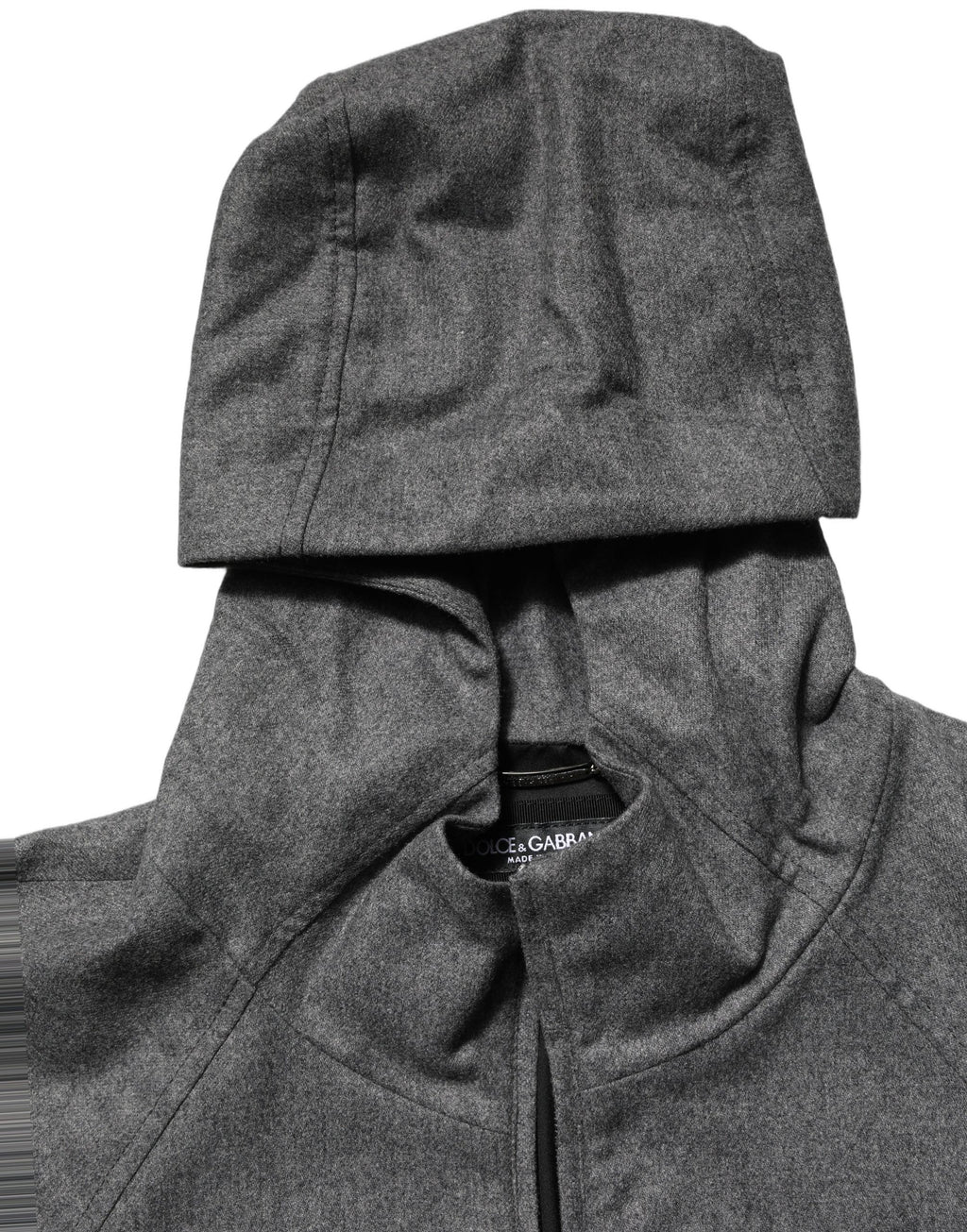 Gray Cotton Men Hooded Full Zip Bomber Jacket