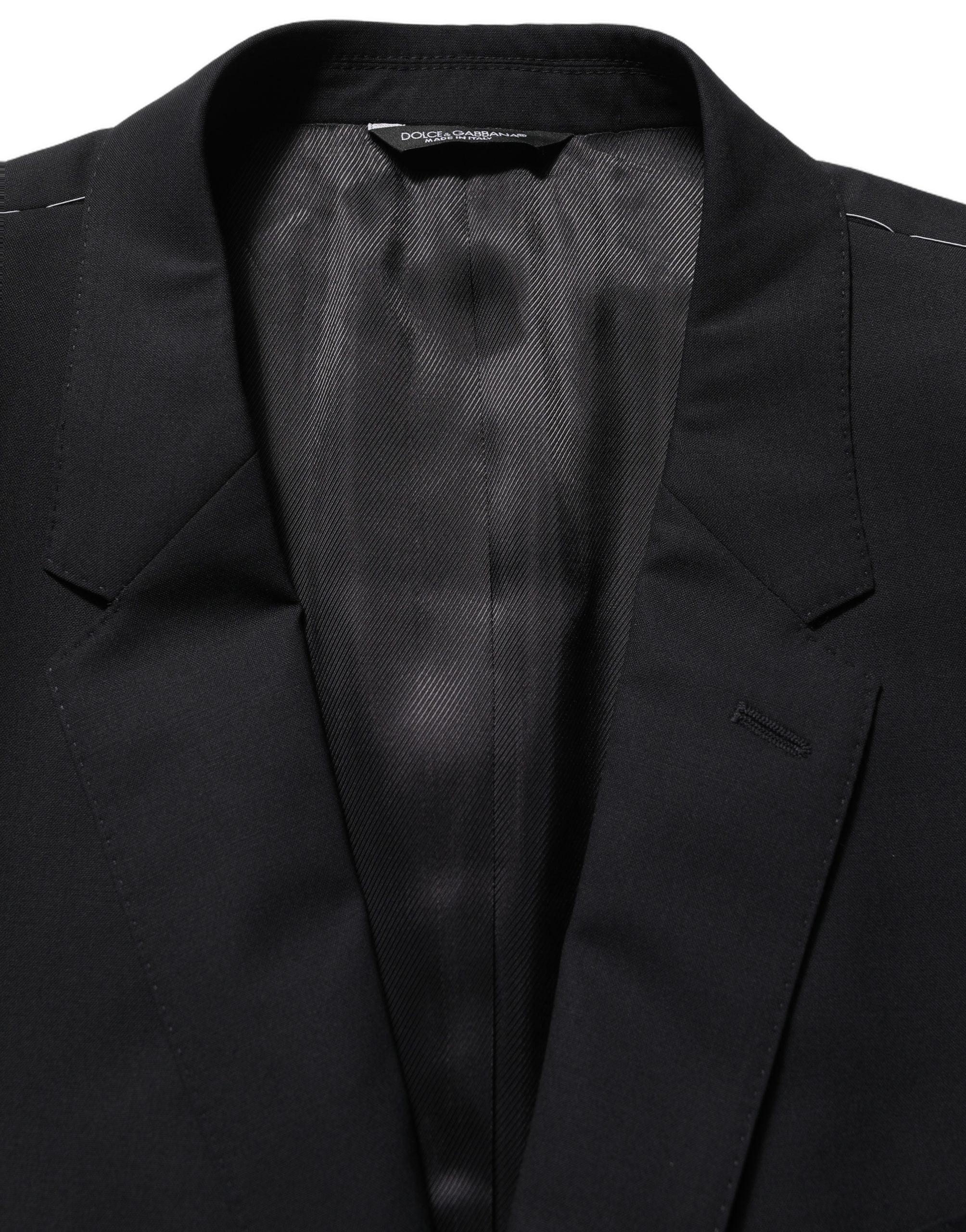 Black Wool Single Breasted Blazer Jacket