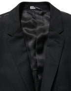 Black Wool Single Breasted Blazer Jacket