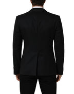 Black Wool Single Breasted Blazer Jacket