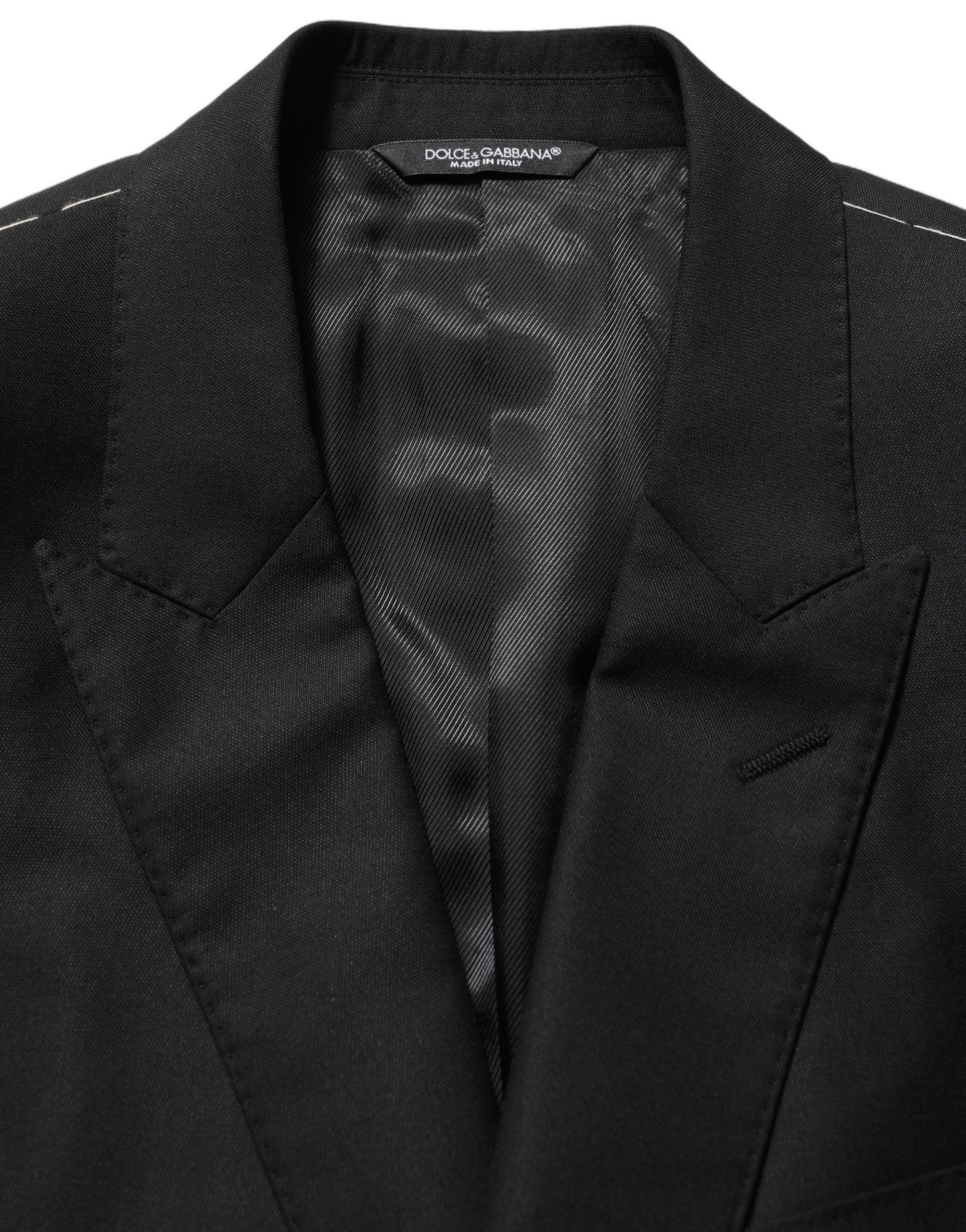 Black Wool Single Breasted Blazer Jacket