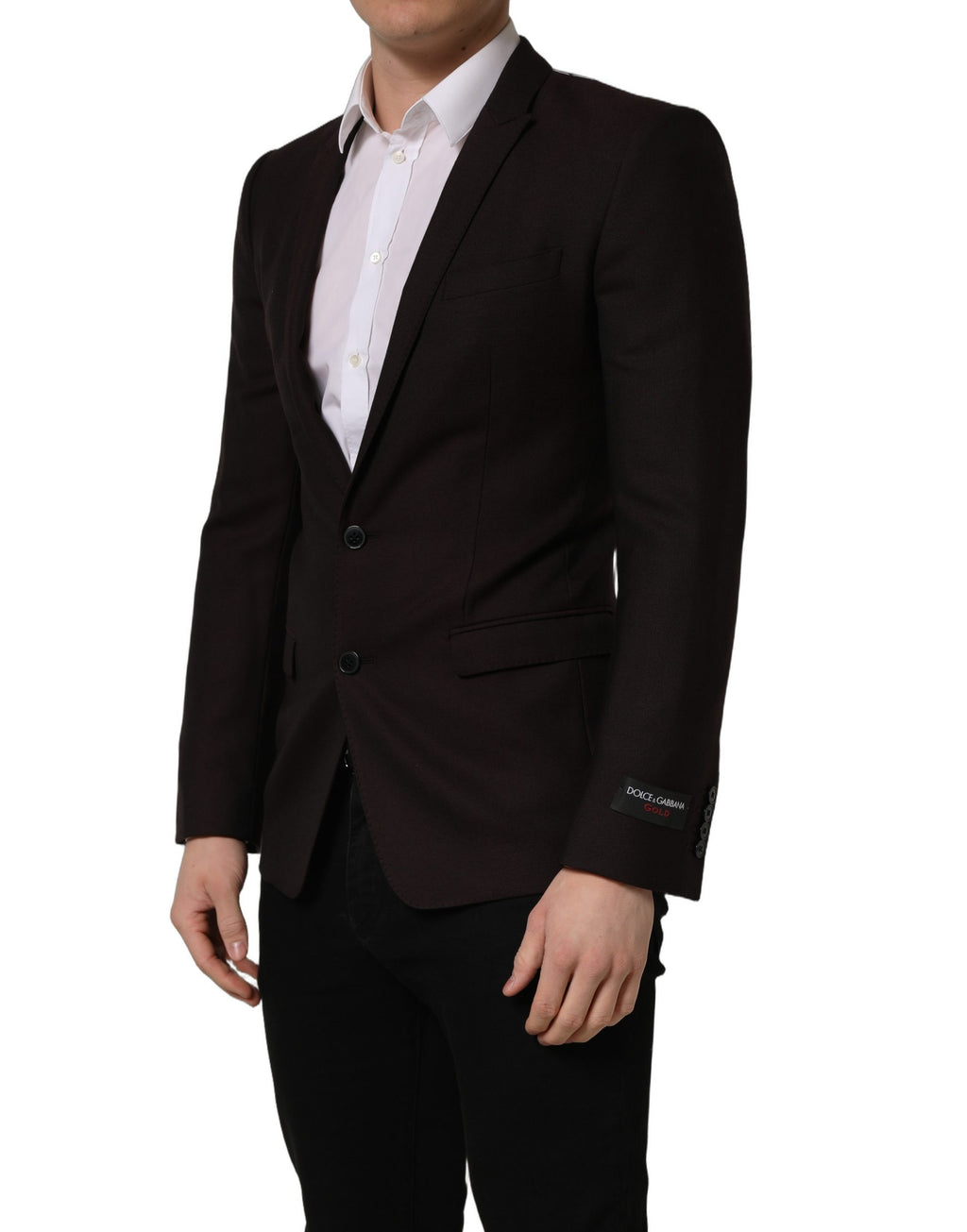 Brown Wool GOLD Single Breasted Men Jacket