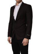 Brown Wool GOLD Single Breasted Men Jacket
