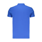 Blue Cotton Men Polo