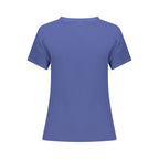 Blue Cotton Women T-Shirt