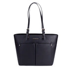 Michael Kors Womens Jet Set Travel Medium Double Pocket Tote Black/SIlver 35F3GTVT8B-001