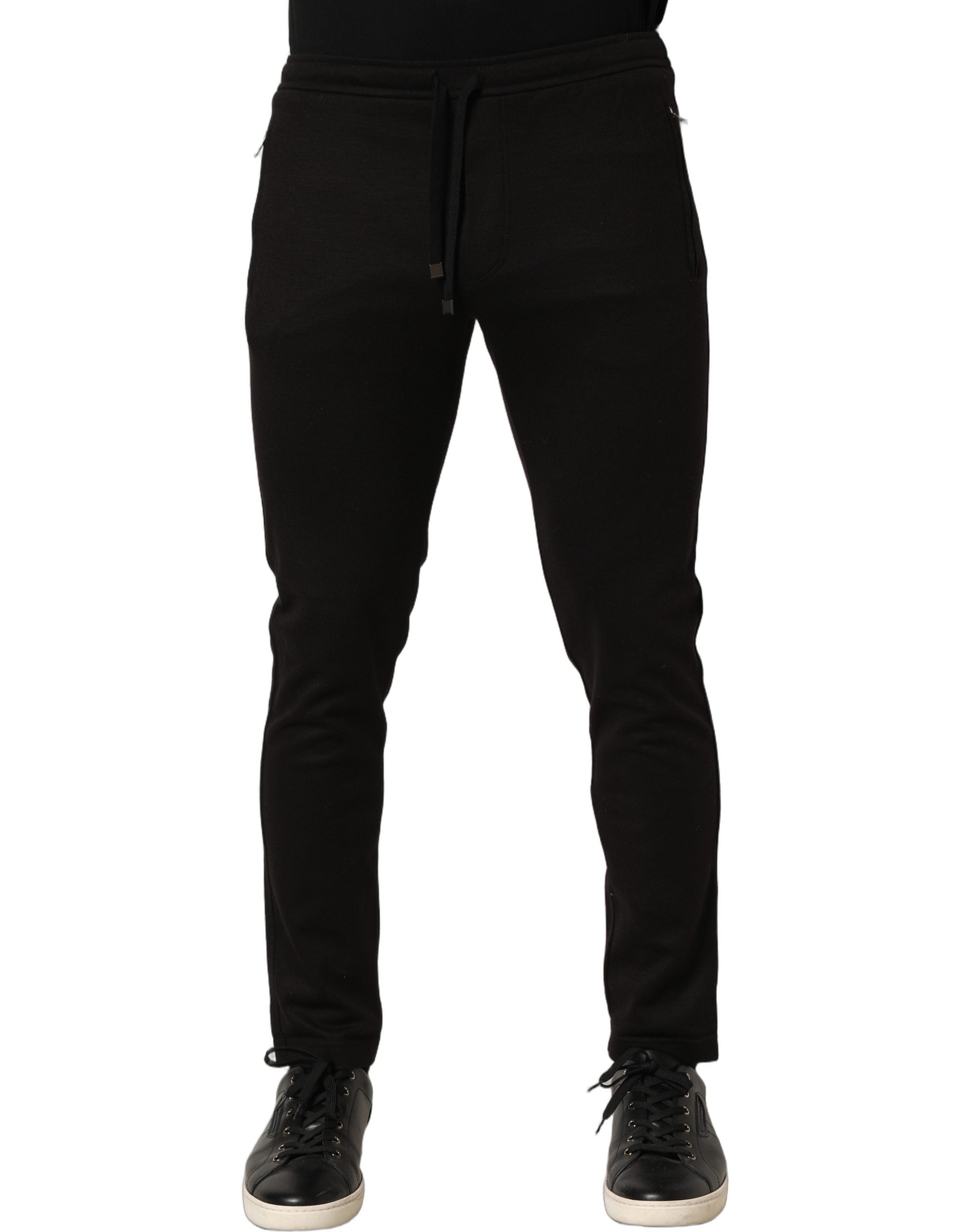 Black Wool Jogger Men Sweatpants Trouser Pants