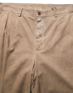 Beige Cotton Straight Leg Men Trouser Pants