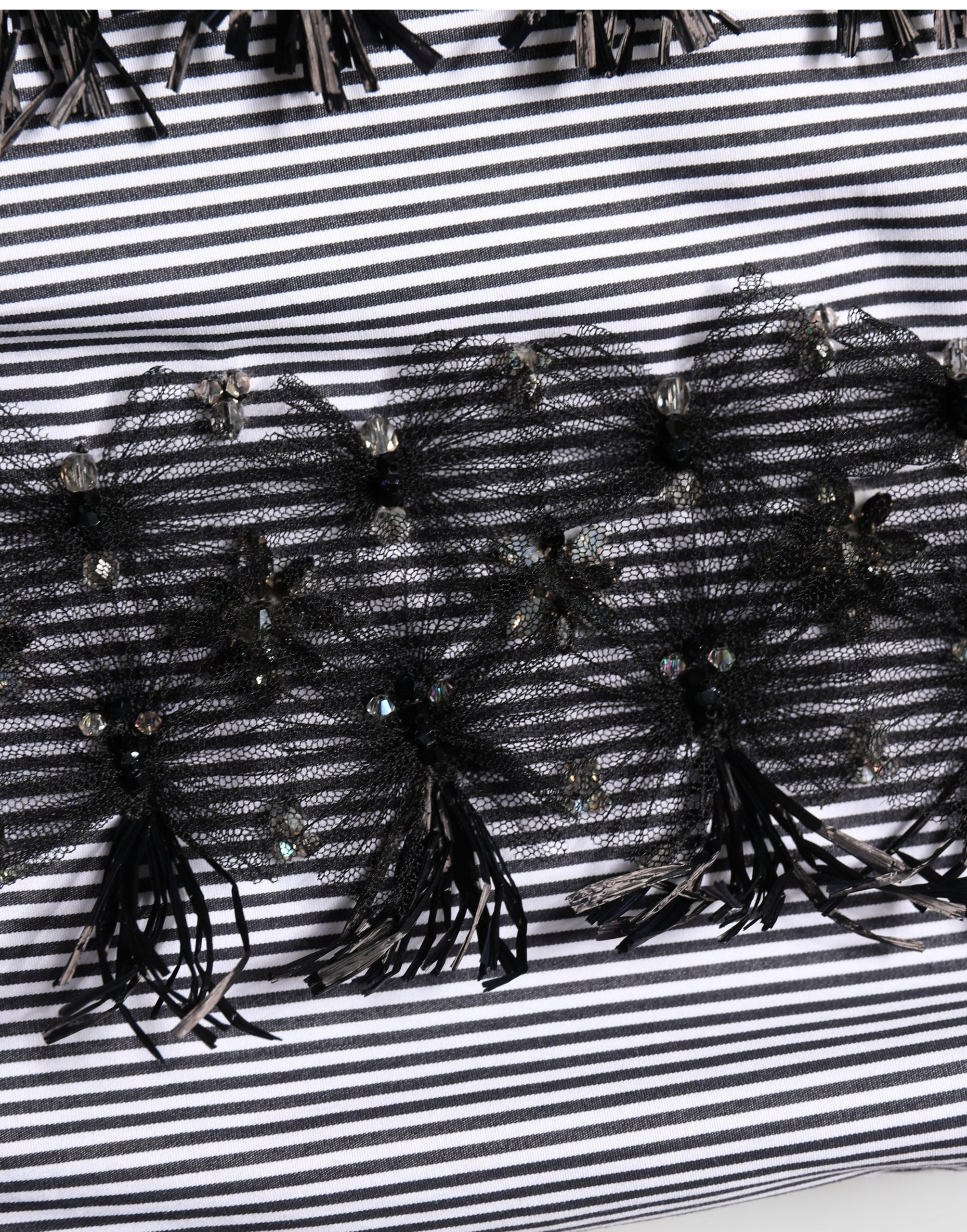 BlackGray Pinstripe Embellished Trouser Pants