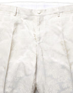 White Floral Men Dress Formal Trouser Pants