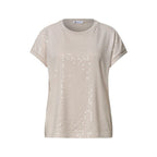 Beige Polyester T-Shirt