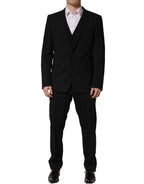 Black Wool Slim Fit Formal 3 Piece Men Suit