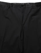 Black Wool Tapered Leg Dress Trouser Pants