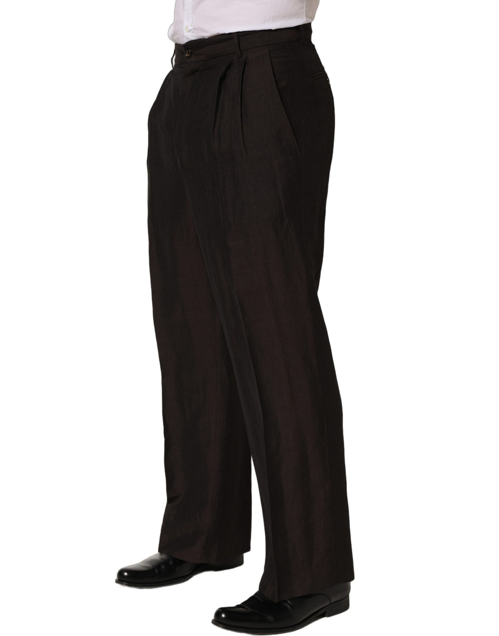 Brown Linen Straight Men Dress Trouser Pants