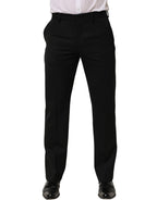 Black Wool Tapered Men Dress Trouser Pants