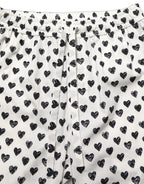 White Graphic Heart Print Men Trousers Pants