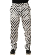 White Graphic Heart Print Men Trousers Pants