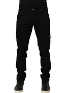 Black Cotton Stretch Skinny Men Denim Jeans