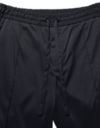 Black Nylon Straight Jogger Sweatpants Pants