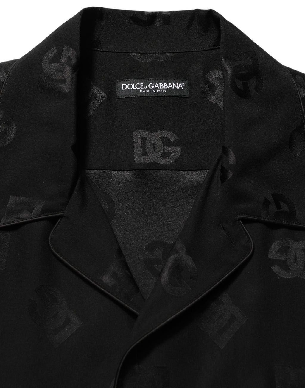 Black Logo Monogram Short Sleeves Men Shirt