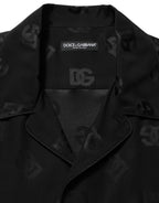 Black Logo Monogram Short Sleeves Men Shirt
