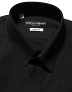 Black Cotton Stretch GOLD Fit Dress Shirt