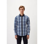 Navy Blue Cotton Pattern Shirt