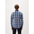 Navy Blue Cotton Pattern Shirt
