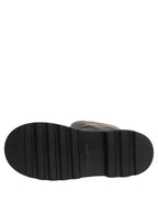 Black Leather Mid Calf Chunky Men Boots Shoes