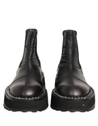 Black Chelsea Boots Leather Slip On Men Shoes