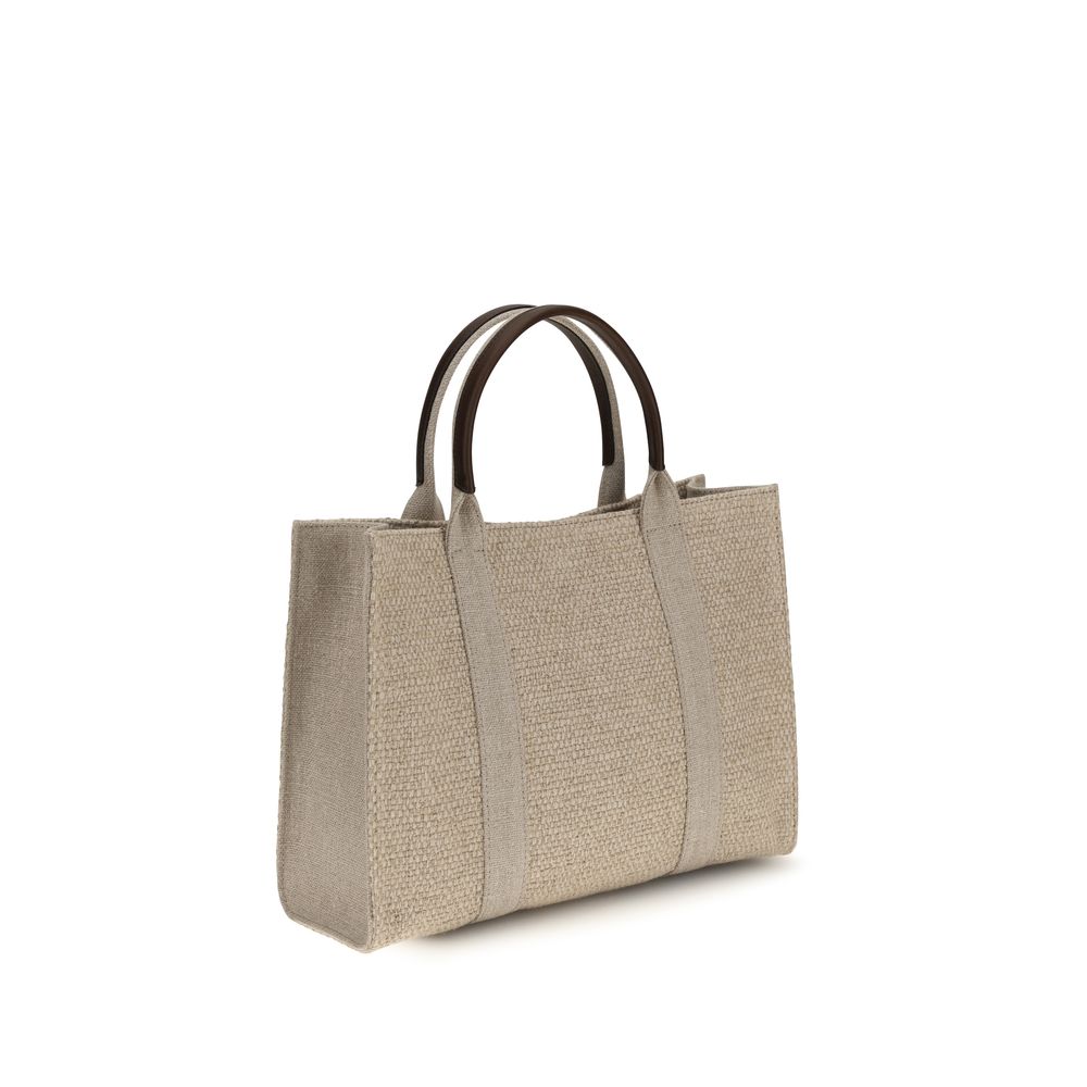 Beige Fabric Shoulder Bag